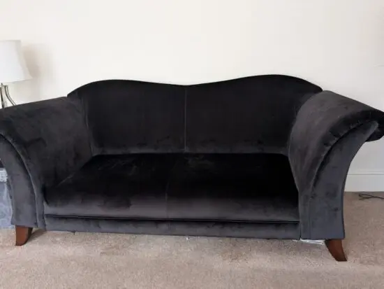 Black velvet sofa x 2