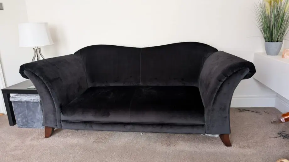 Black velvet sofa x 2