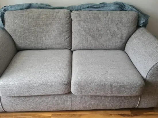 New gray sofa bed, Lorella model, with updated warranty, purchased in DFS