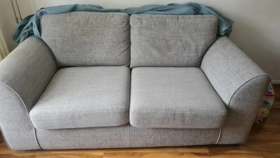 New gray sofa bed, Lorella model, with updated warranty, purchased in DFS