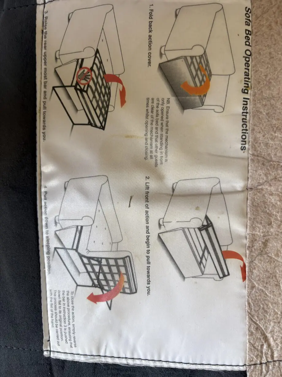 John Lewis Sofa bed, 3 seaters, grey fabric, metal pull out double bed with mattress and cushions