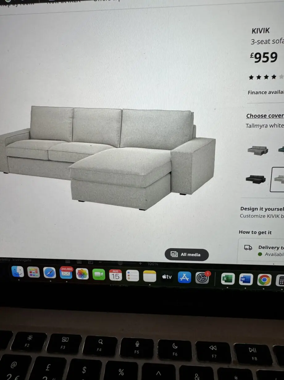 Ikea KIVIN 3-seater sofa with chase longue