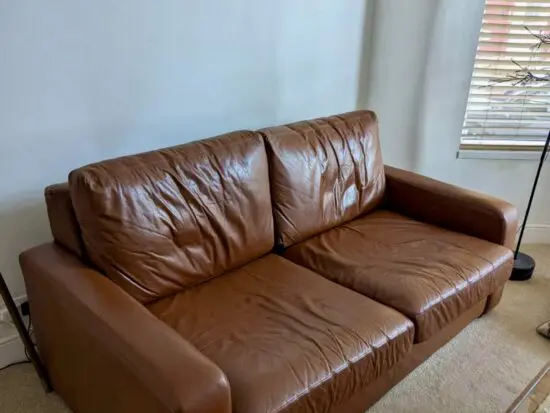 Handmade brown leather sofa - English sofa company