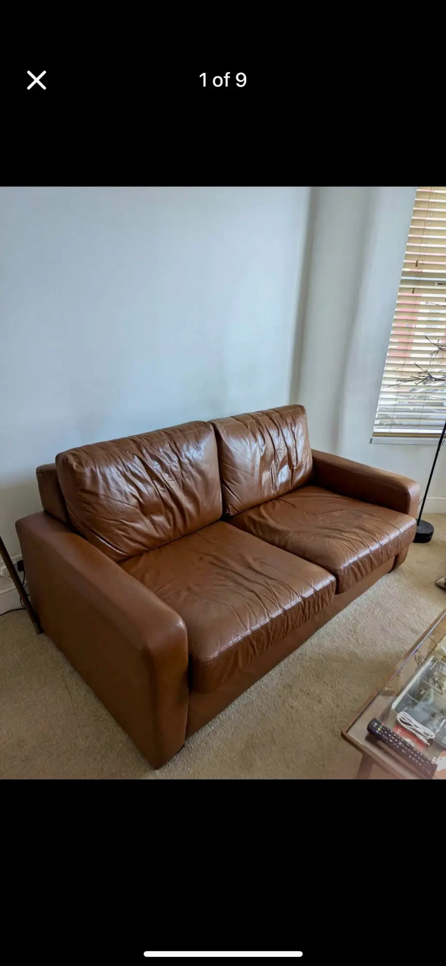 Handmade brown leather sofa - English sofa company