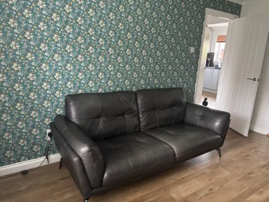 DFS Harlan leather sofa Graphite grey
