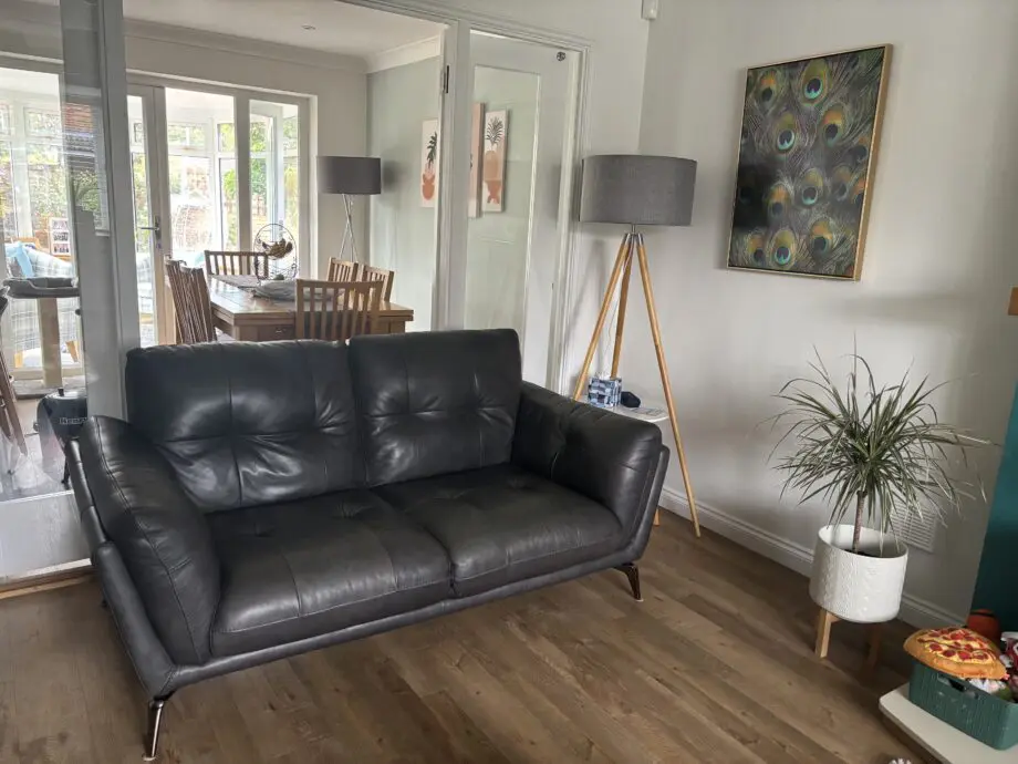 DFS Harlan leather sofa Graphite grey