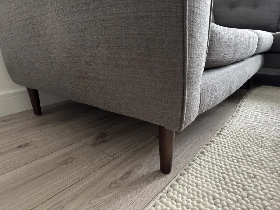 Sofology Grey Corner Sofa with footstool and moveable headrest