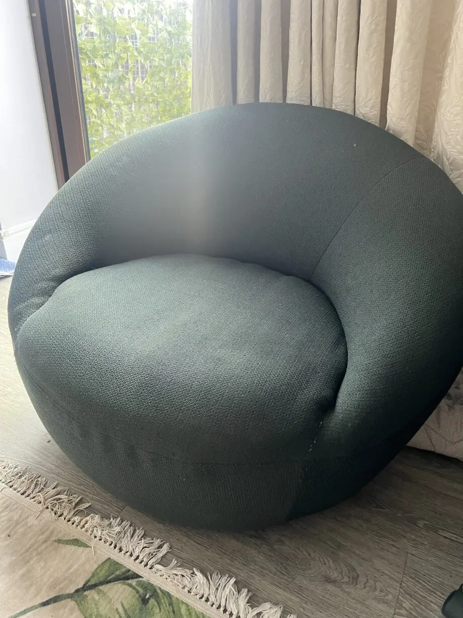 2 Matching armchairs Green and Ivory white from Made.com