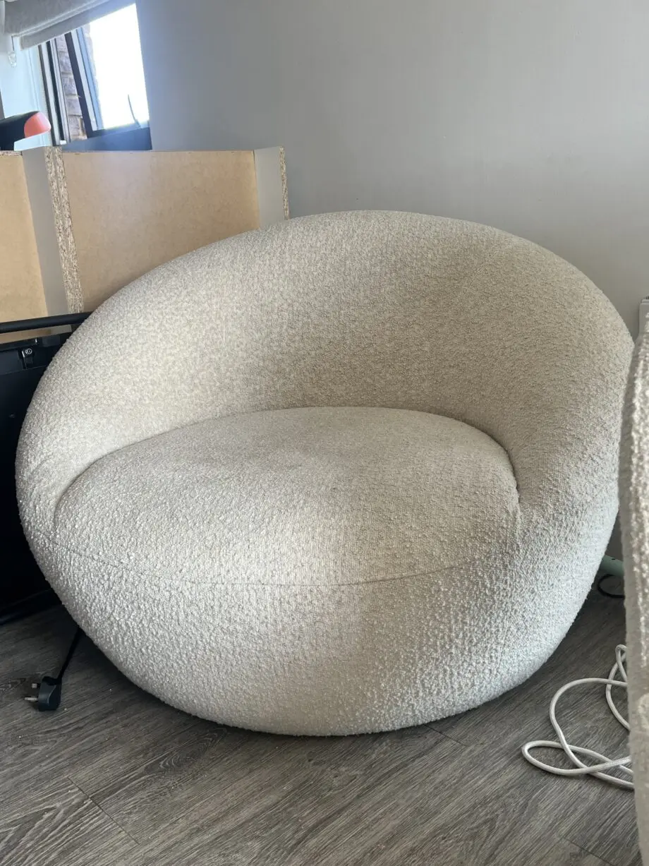 2 Matching armchairs Green and Ivory white from Made.com
