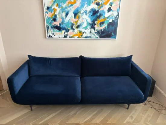 Three Seater Swoon Freja Sofa in Easy Velvet Ink Blue