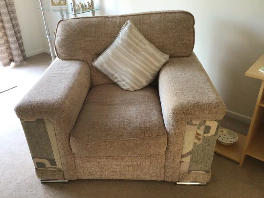 SCS Beige/Oatmeal 2 Seater Sofa plus 2 Chairs and matching footstool