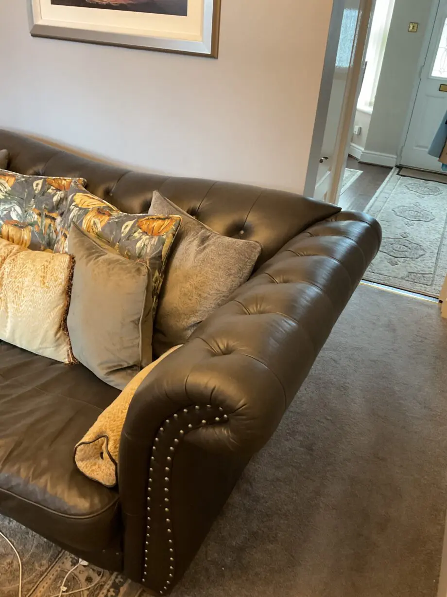 Sofology Persia all leather 3 and 2 seater in charcoal colour