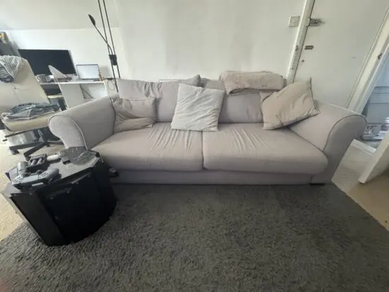 DFS Grey Hugh 3 Seater