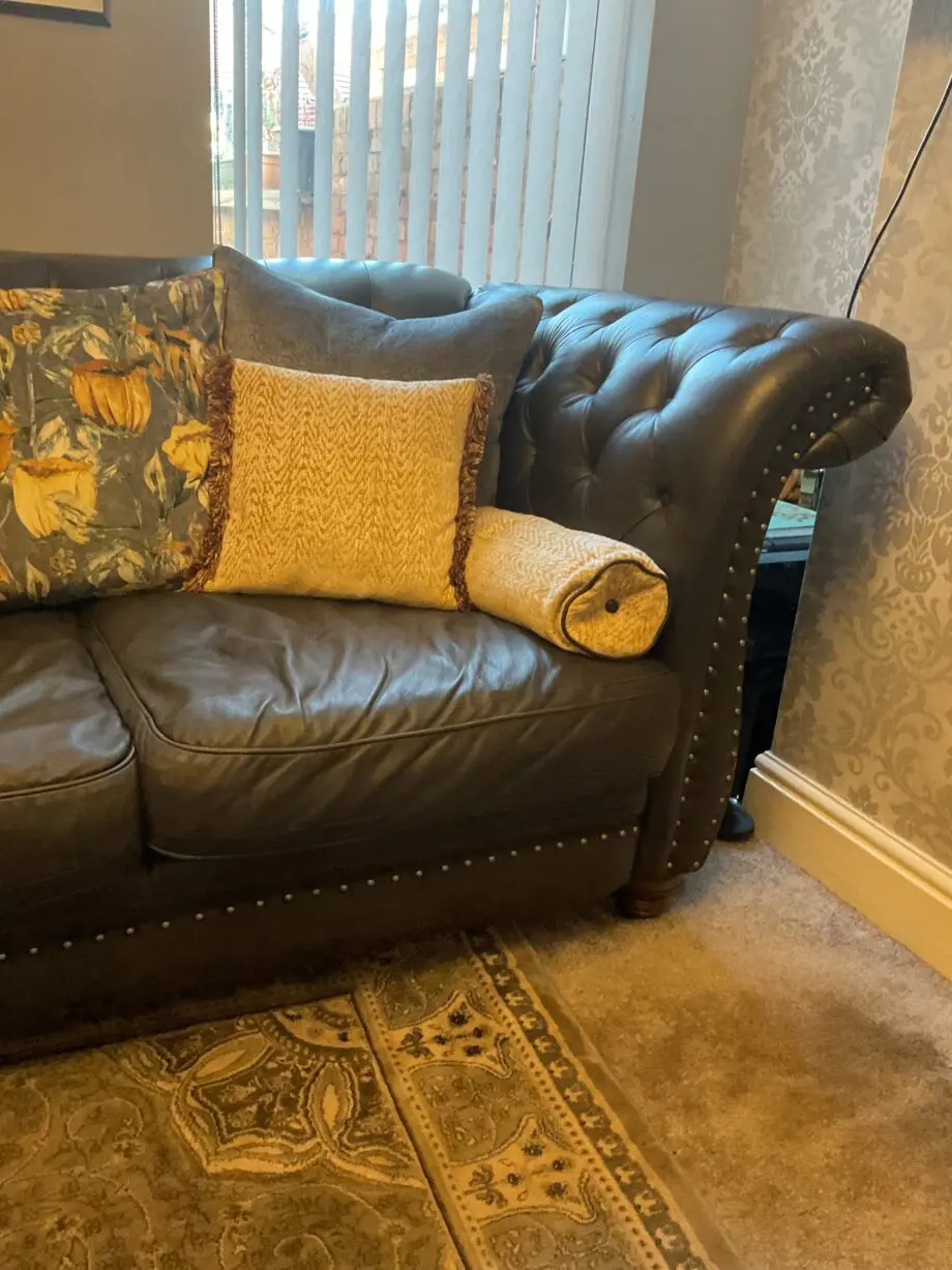 Sofology Persia all leather 3 and 2 seater in charcoal colour