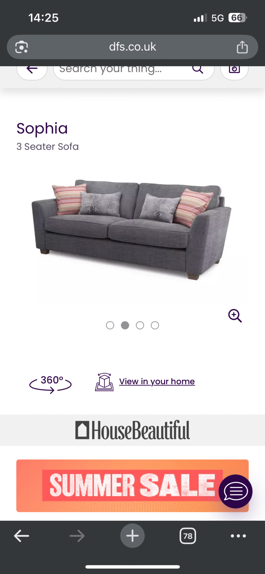 2 x DFS Grey Sophia Sofa