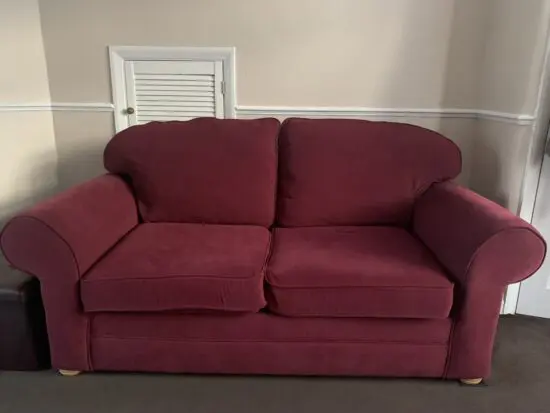 Divani Plush Burgundy 2 Seater Sofa