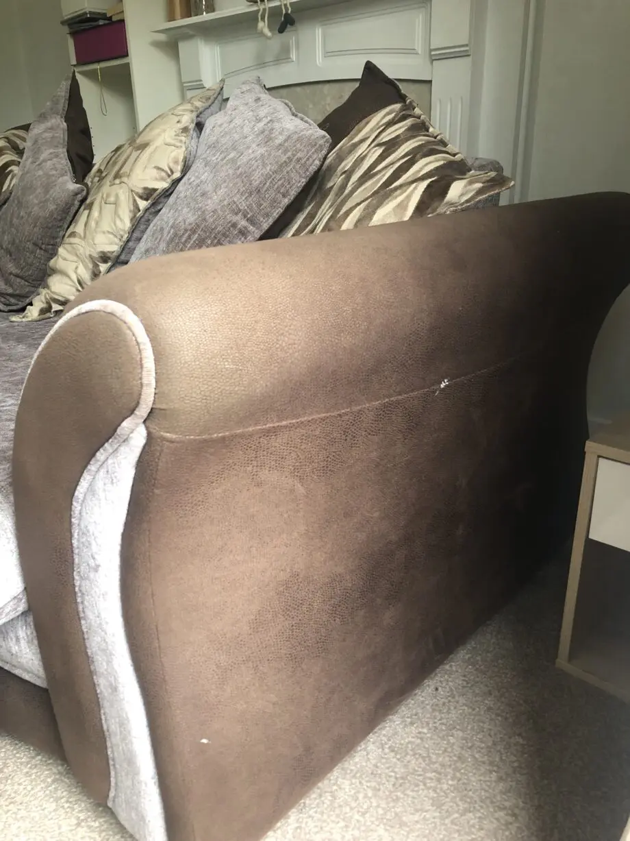 DFS Scatter Cushion Fabric Sofa and Swivel Chair set (Grey/Brown)