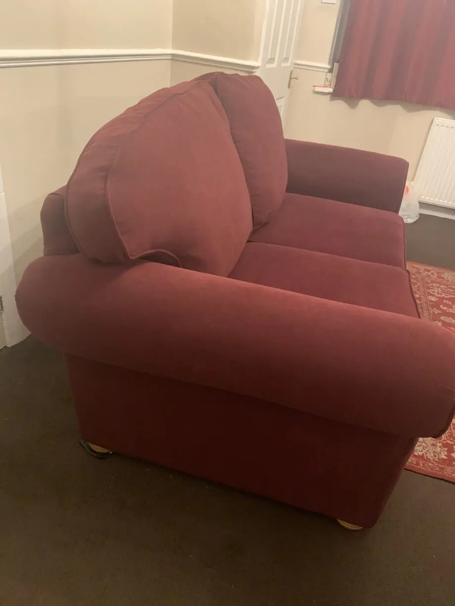 Divani Plush Burgundy 2 Seater Sofa