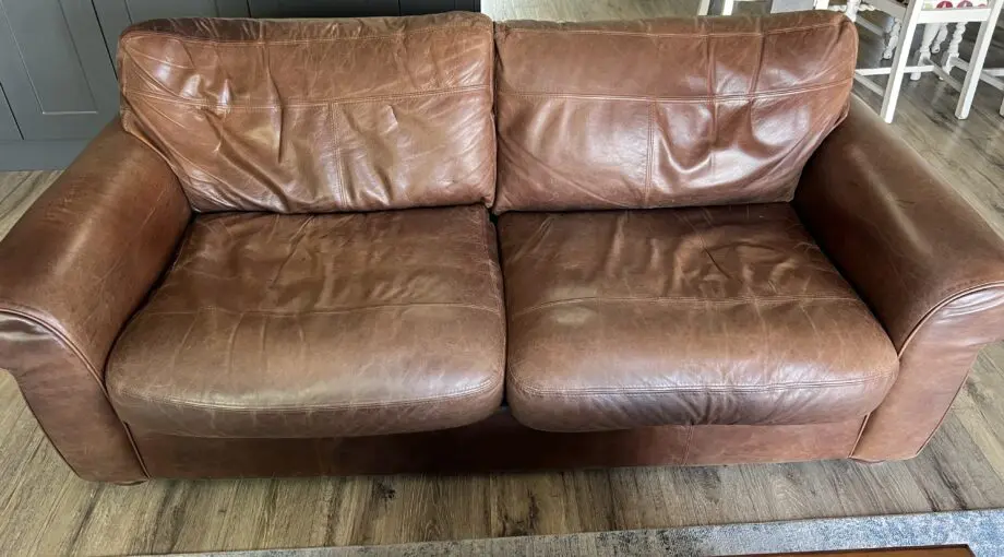 2 John Lewis madison brown leather sofas