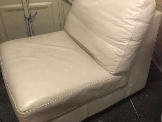 DFS Cream Leather One Seater Sofa Chair