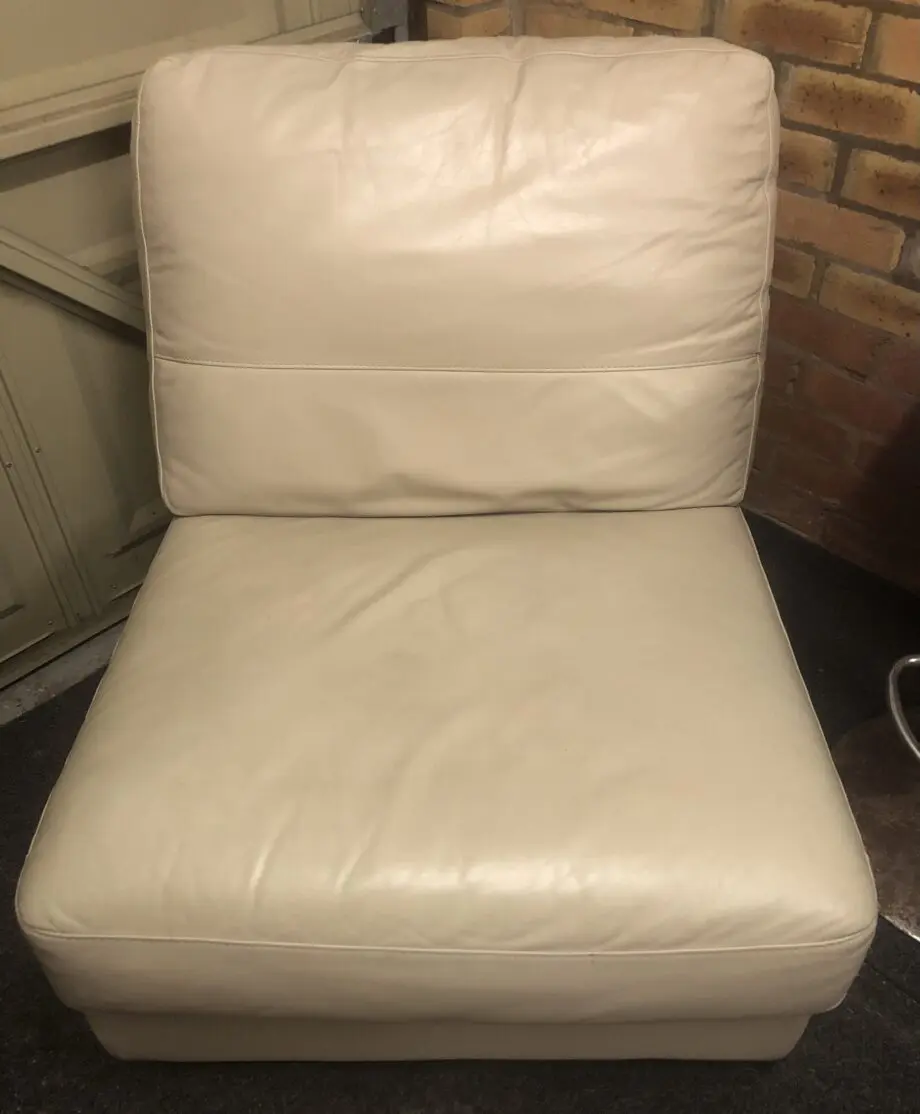 DFS Cream Leather One Seater Sofa Chair