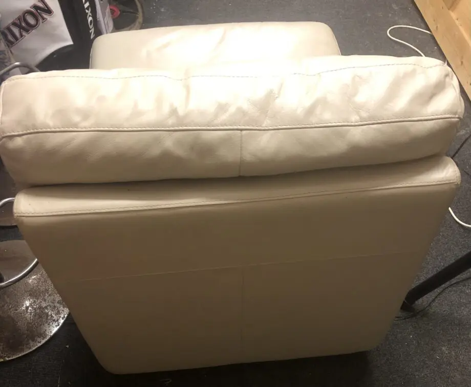 DFS Cream Leather One Seater Sofa Chair