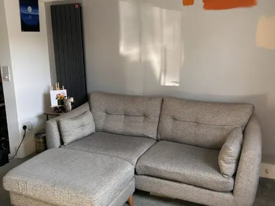 Grey fabric sofa set
