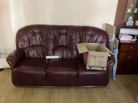 Italian Leather maroon sofa set