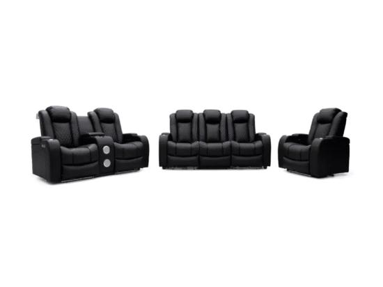 Electric Recliner Sofa Tech 8-Smart Cinema Black 3,2,1 Cupholders, USB, LED