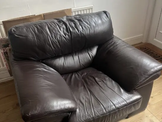 Brown leather sofas