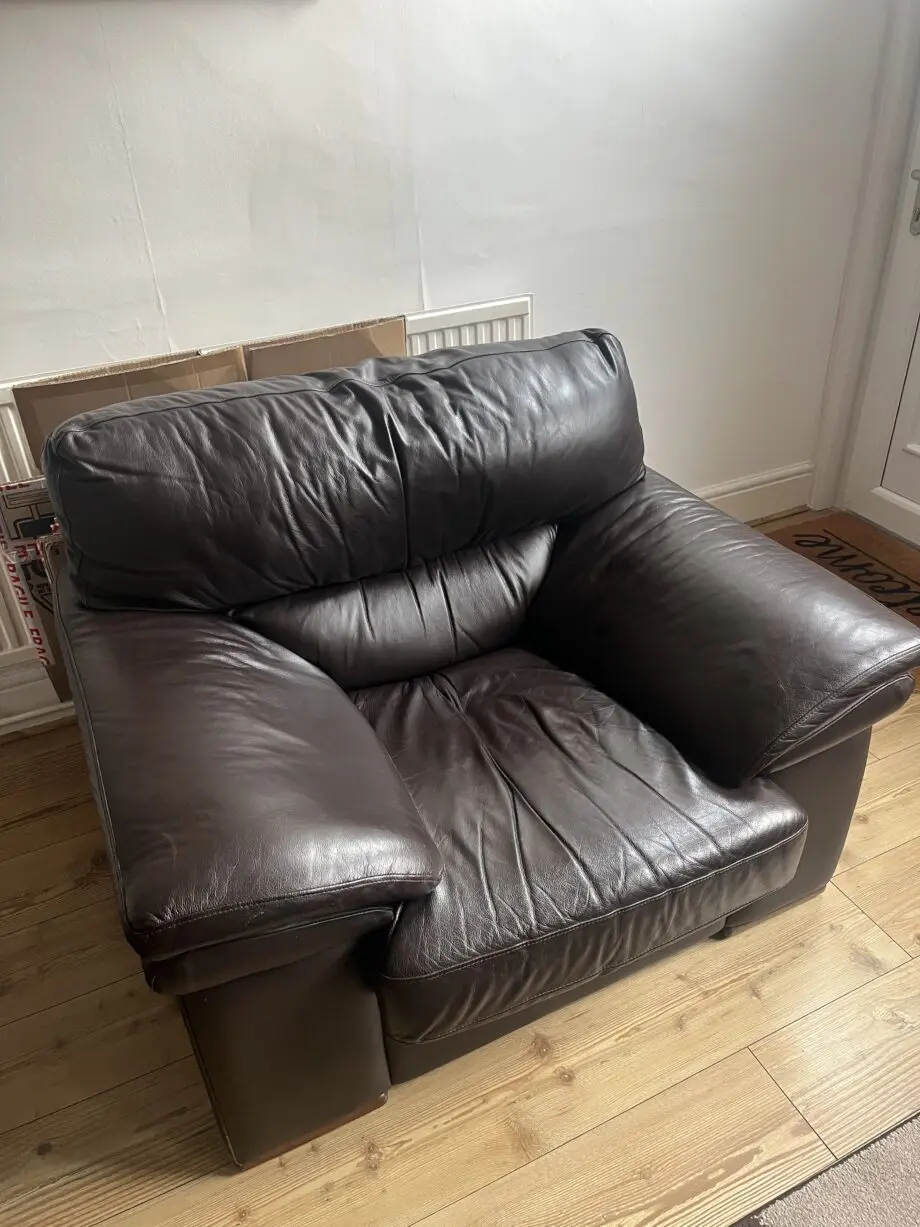 Brown leather sofas