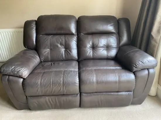 La-z-boy dark brown leather sofas
