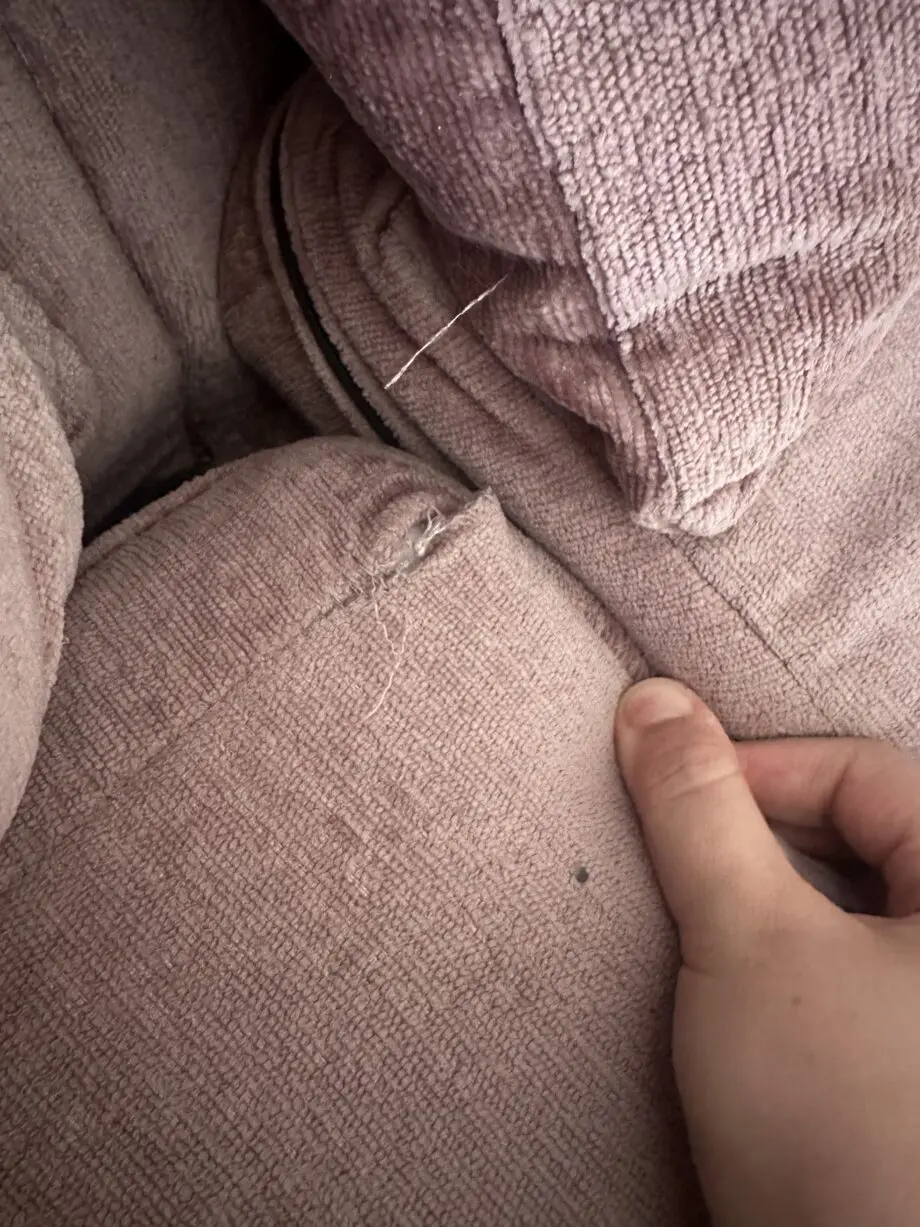 Dusty pink corner sofa