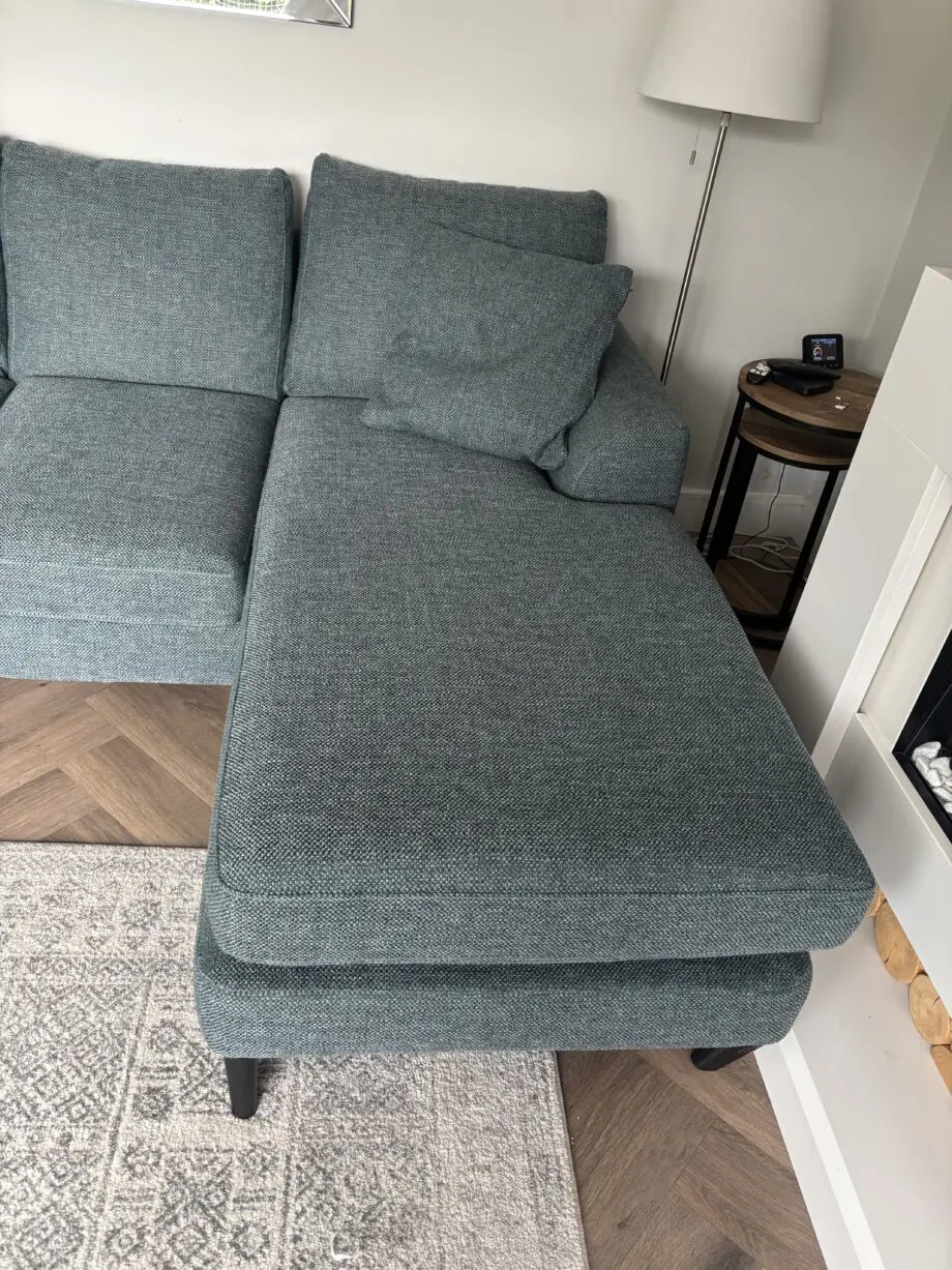 Next- Parker collection mid slate teal 3 seater chaise and 2 seater