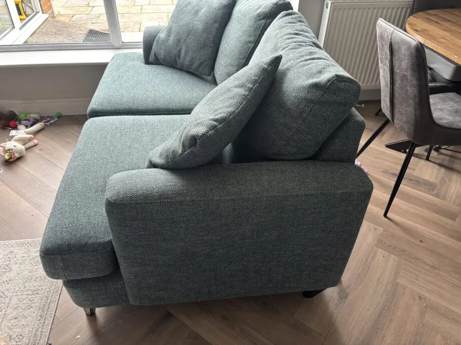 Next- Parker collection mid slate teal 3 seater chaise and 2 seater