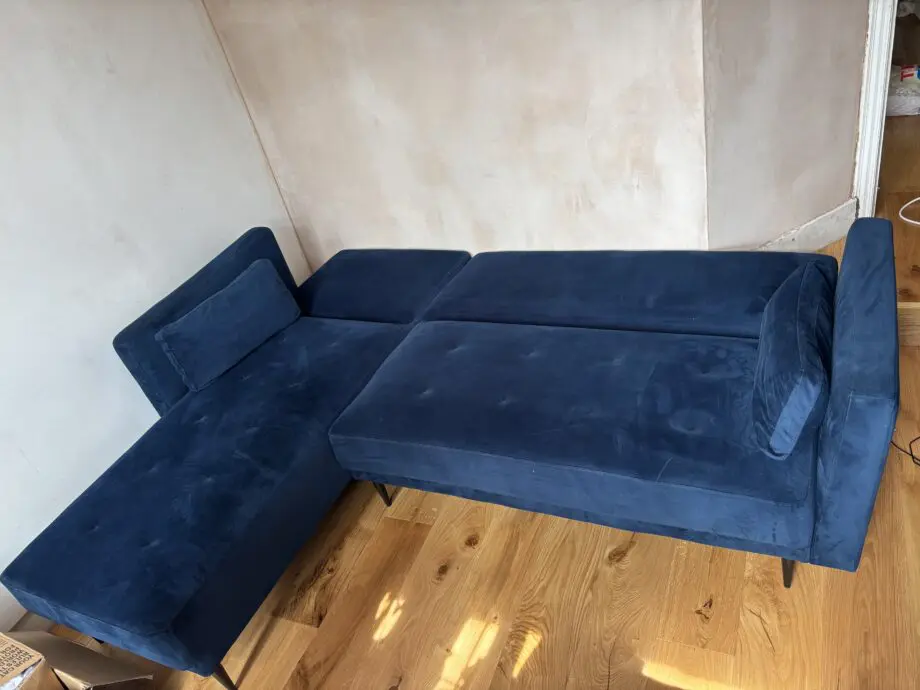 Wayfair brutus blue reversible corner sofa bed