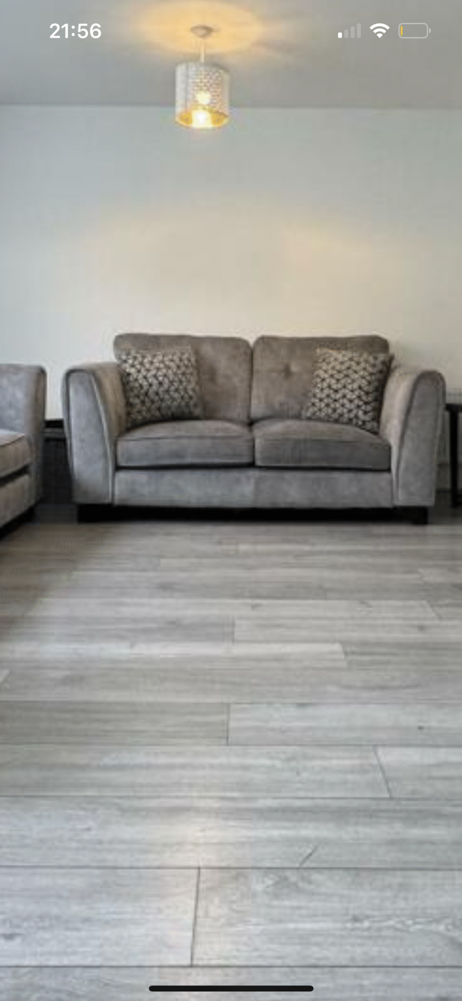 Furniture village silver 2 seater and 3 seater sofa