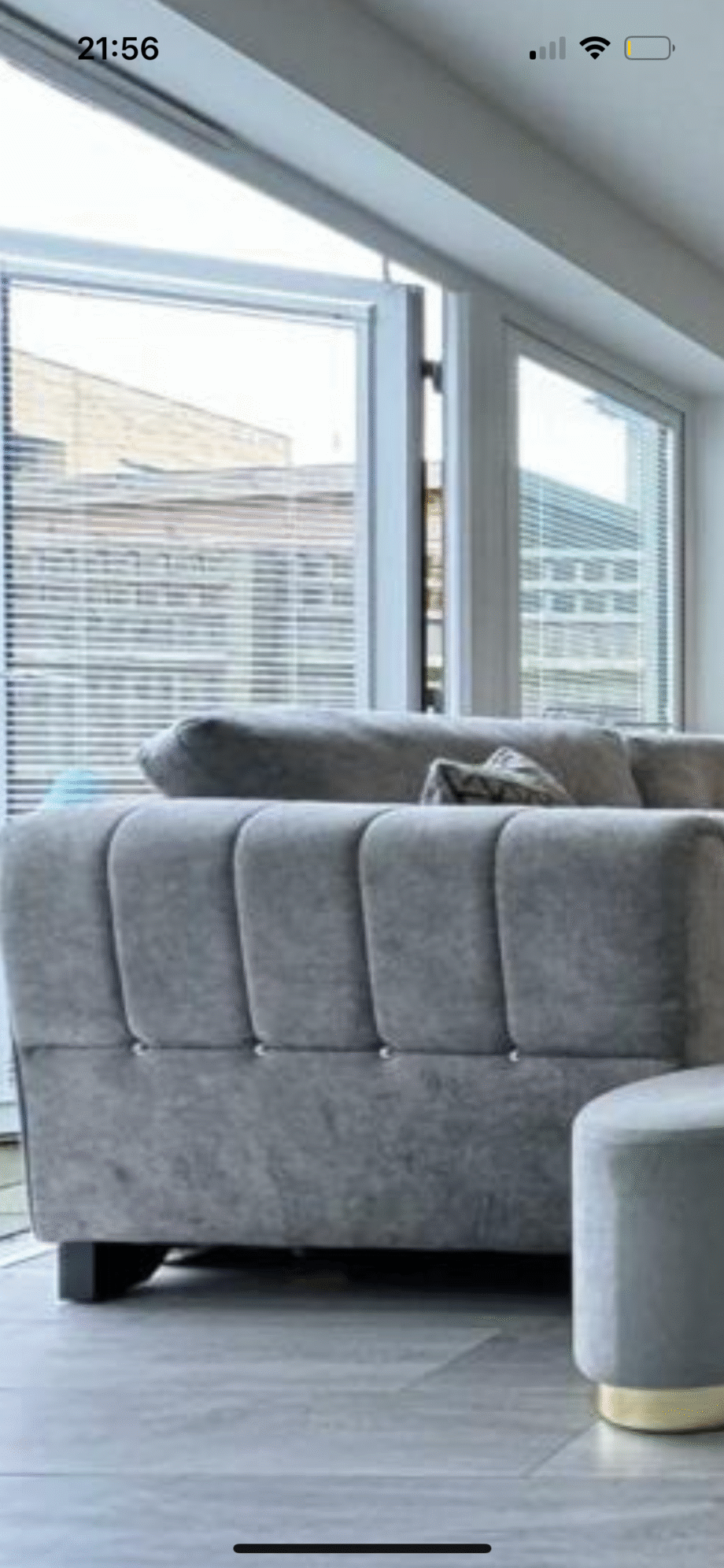 Furniture village silver 2 seater and 3 seater sofa