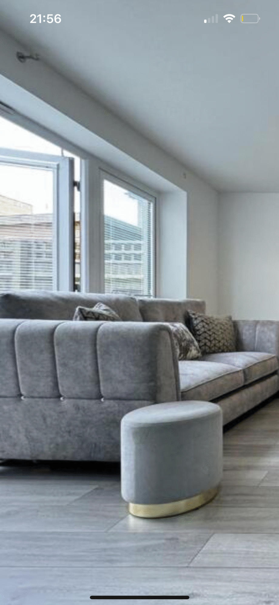 Furniture village silver 2 seater and 3 seater sofa