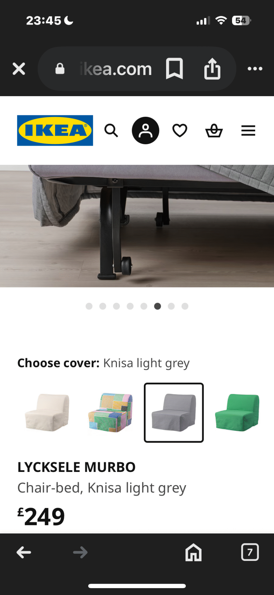 Grey Ikea Single Sofa bed