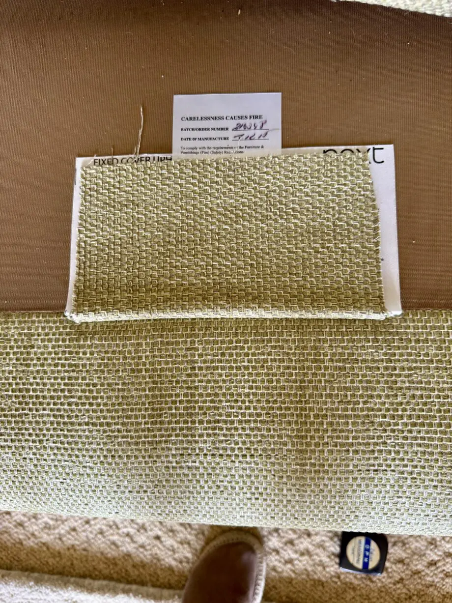 Light green fabric love seat
