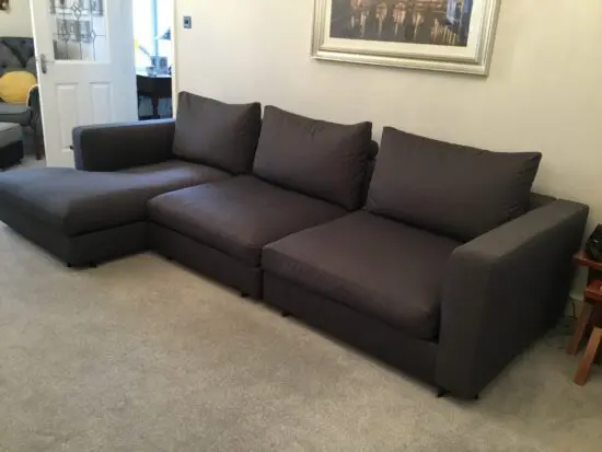 Grey chaise sofa