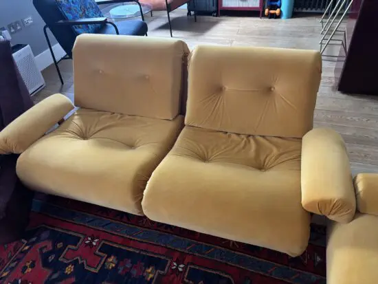 G Plan Vintage Retro Mid Century Modular 3-Seater Sofa Suite – Yellow Velvet (Modular)