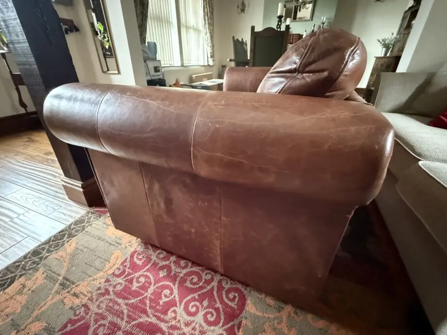 Next Natural Grain Antique leather 2 seater sofa