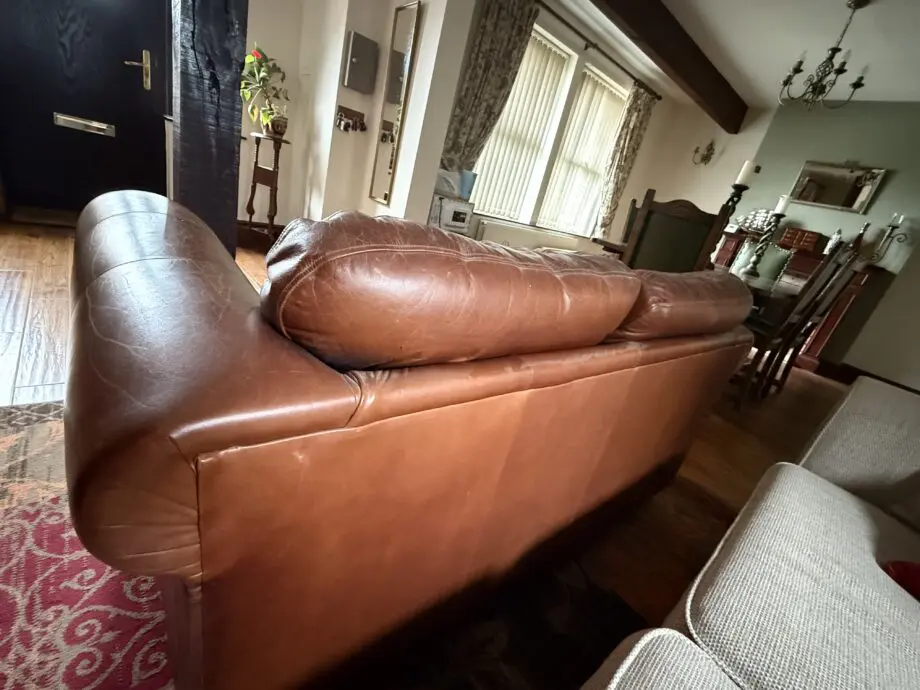 Next Natural Grain Antique leather 2 seater sofa