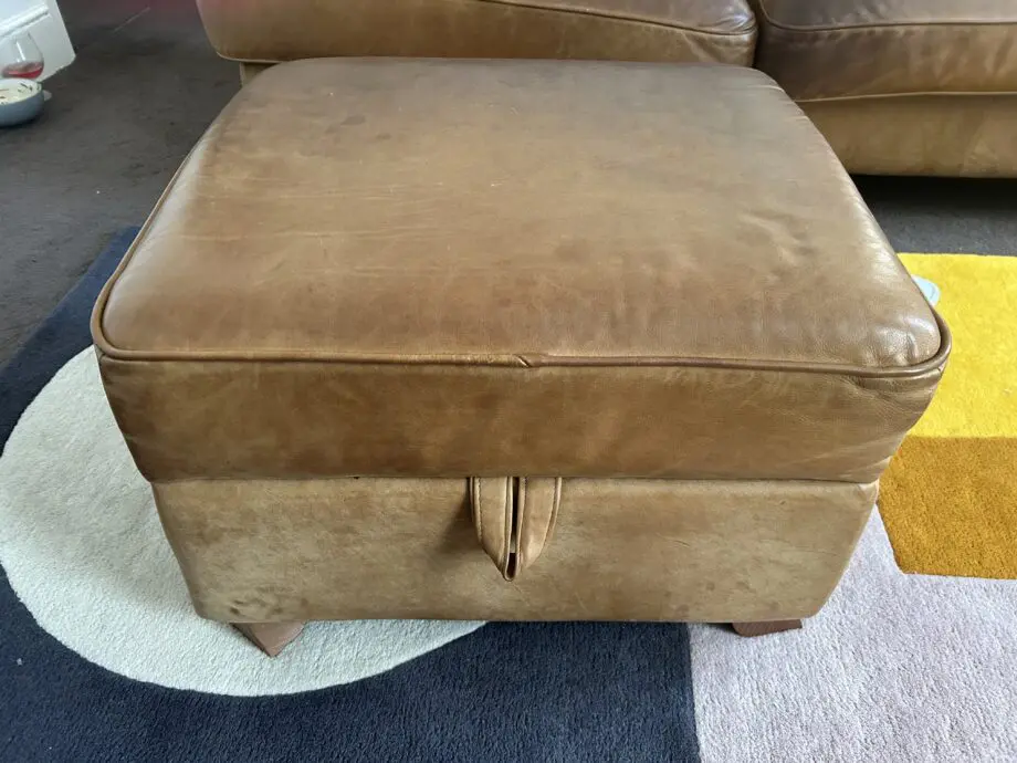 DFS tan leather 3 seater