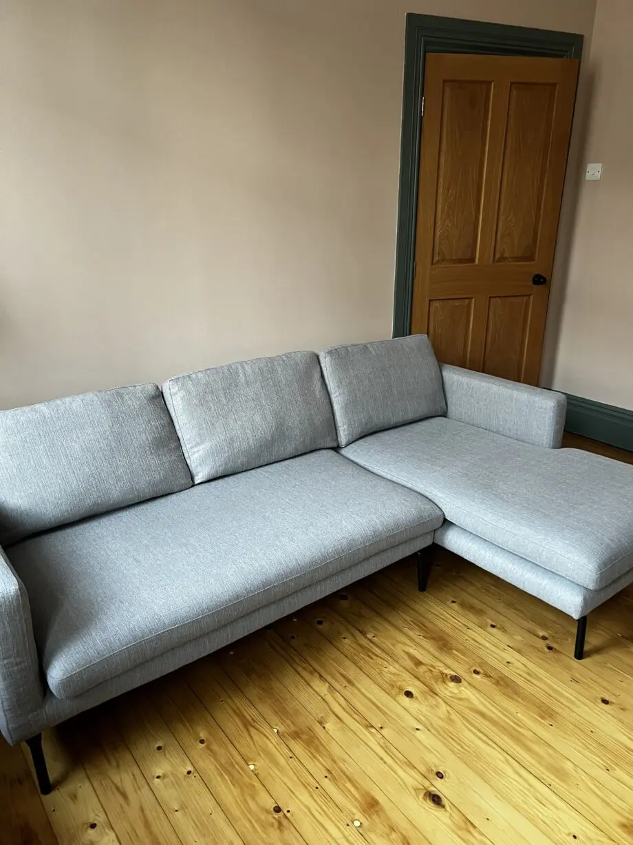Dwell Modena right hand facing three seater chaise lounge sofa