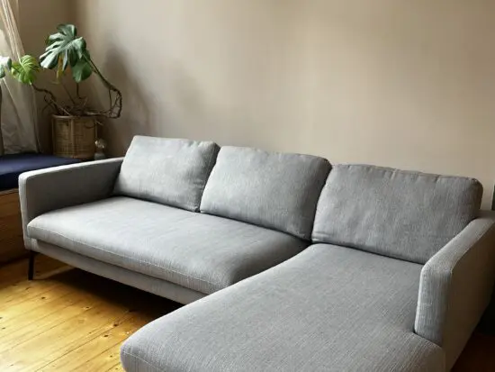 Dwell Modena right hand facing three seater chaise lounge sofa