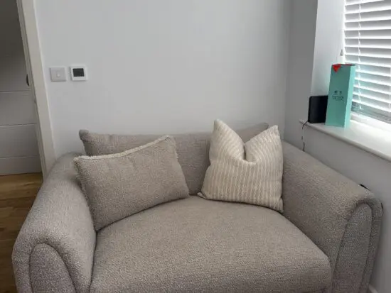 Grey & Cream Sofology Love Chair Sofa