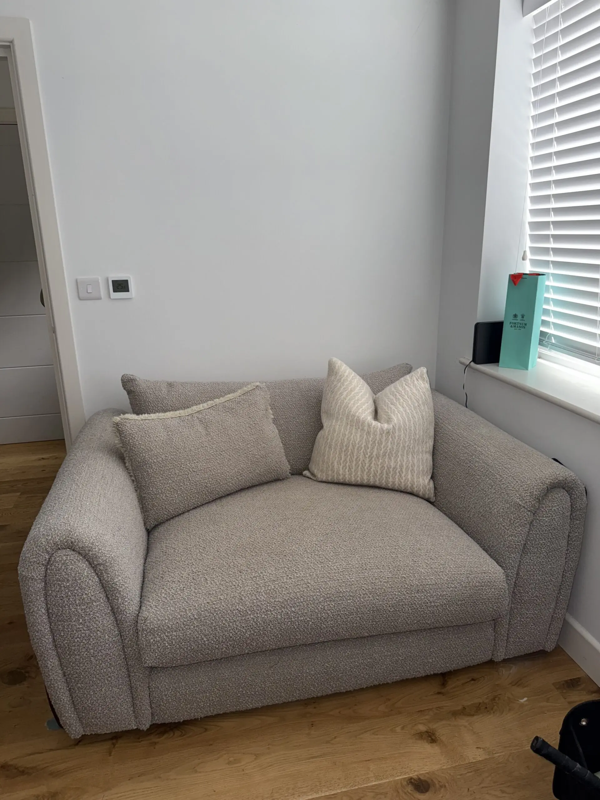 Grey & Cream Sofology Love Chair Sofa